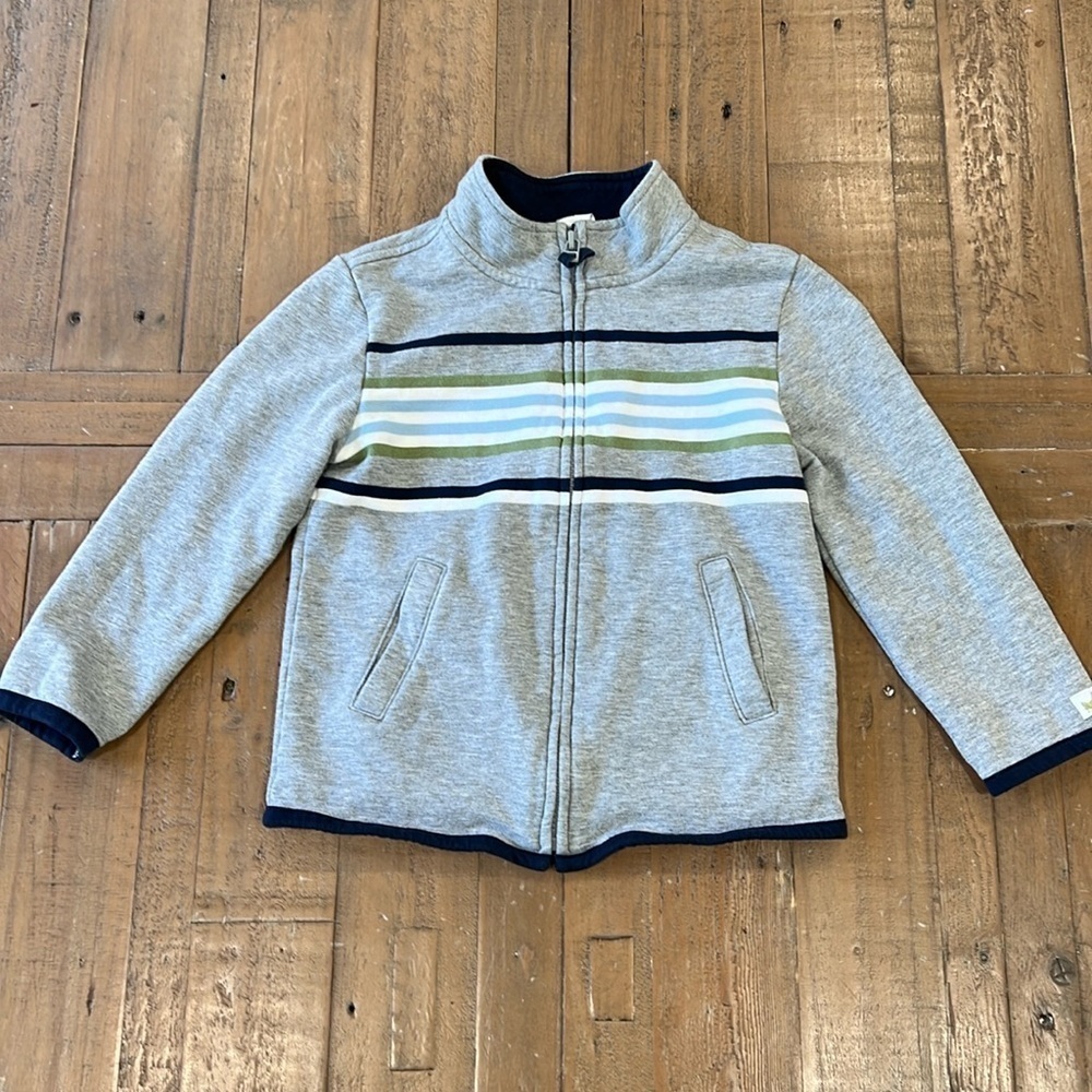Janie and jack striped zip front sweatshirt